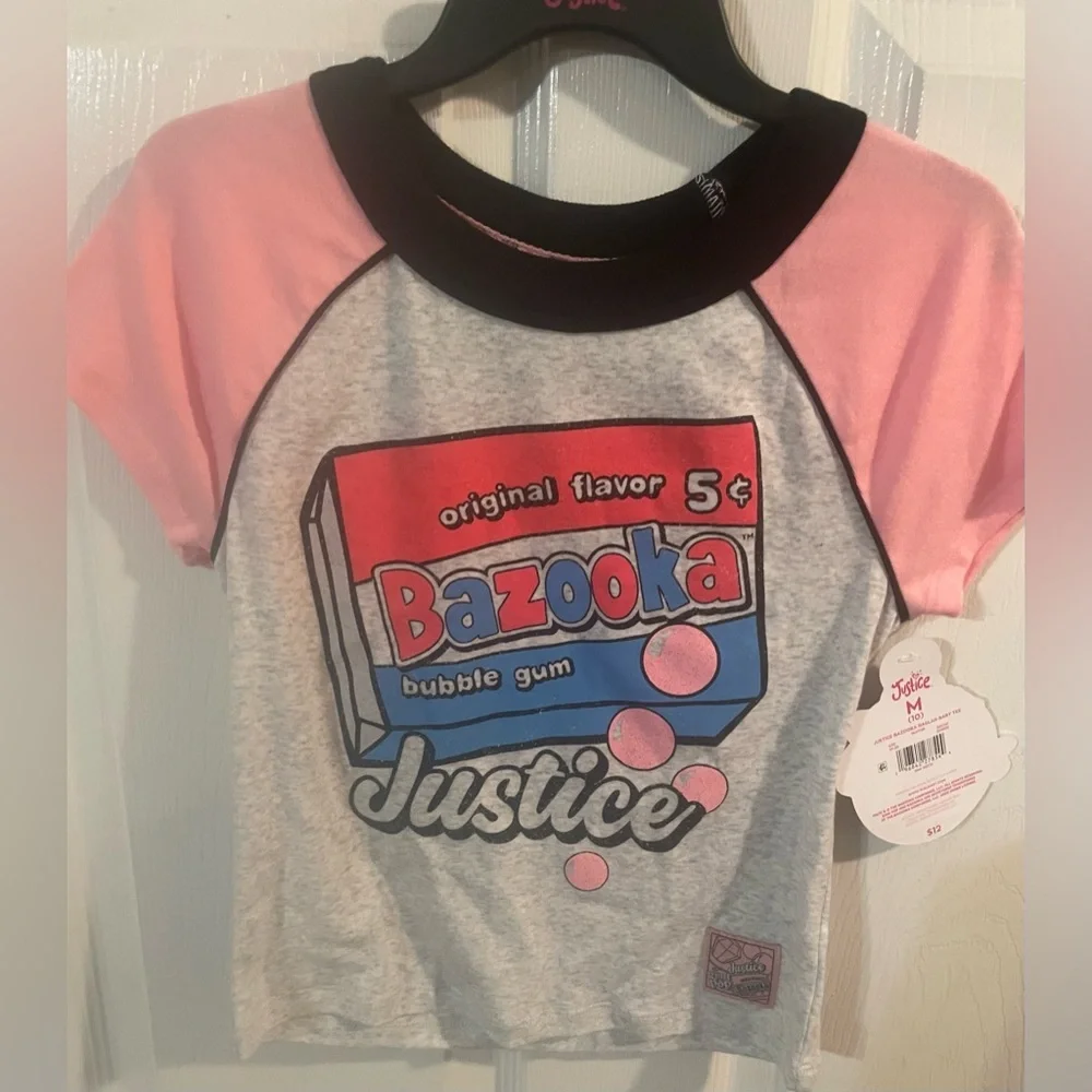 Justice Kids Bazooka Bubble Gum Graphic Tee & Justice colorful‎ joggers! NWT!